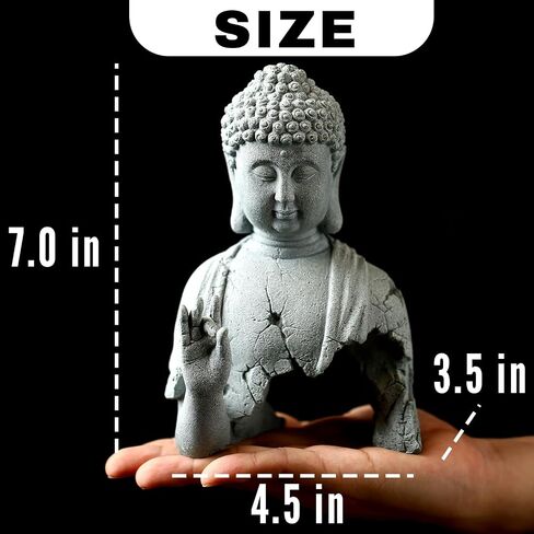 Buddha Statue for Home Stone Zen Garden Accessories Meditation Zen Garden Yoga Bonsai Micro Landscape Feng Shui Decor Fish Tank Aquarium Decorations in Kuwait