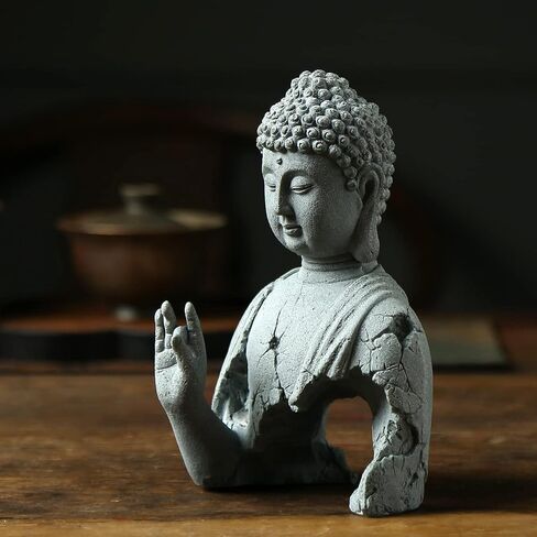 Buddha Statue for Home Stone Zen Garden Accessories Meditation Zen Garden Yoga Bonsai Micro Landscape Feng Shui Decor Fish Tank Aquarium Decorations in Kuwait