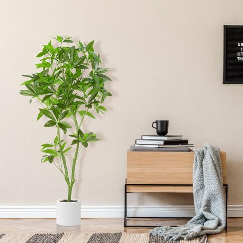 Waoops Artificial Tree 5.3Ft Pachira Macrocarpa Money Tree in Pot Fake Plant Faux Tree for Office Decor Indoor or Outdoor Home Decoration Housewarming Gift in Kuwait