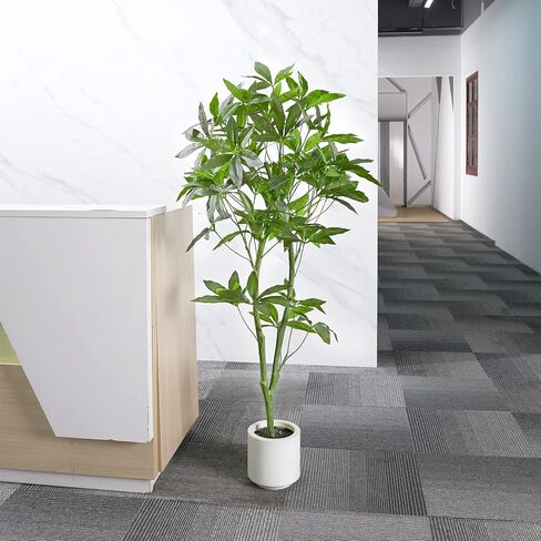 Waoops Artificial Tree 5.3Ft Pachira Macrocarpa Money Tree in Pot Fake Plant Faux Tree for Office Decor Indoor or Outdoor Home Decoration Housewarming Gift in Kuwait