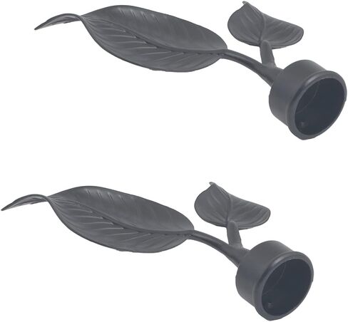 KUASTING 4 قطع قضيب ستارة تيجان غطاء أوراق نهاية أسود من سبائك الألومنيوم غطاء رأس عمود ستائر لعمود ستائر 28 مم أسود (فرع أبيض) in Kuwait