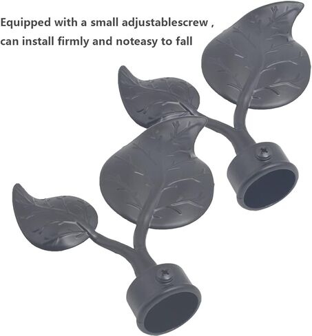 KUASTING 4 قطع قضيب ستارة تيجان غطاء أوراق نهاية أسود من سبائك الألومنيوم غطاء رأس عمود ستائر لعمود ستائر 28 مم أسود (فرع أبيض) in Kuwait