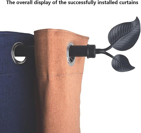 KUASTING 4 قطع قضيب ستارة تيجان غطاء أوراق نهاية أسود من سبائك الألومنيوم غطاء رأس عمود ستائر لعمود ستائر 28 مم أسود (فرع أبيض) in Kuwait