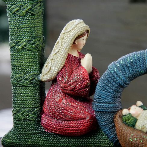 هاوفيلد تمثال عيد الميلاد - تمثال عيد الميلاد - منحوتة من الراتنج لديكور المنزل مقاس 10.4 انش مع العائلة المقدسة (متعدد الالوان) in Kuwait