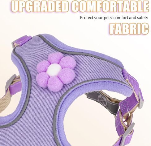 Hariendny Reflective Adjustable Pet Harness, Dog Harness and Leash for Small Medium Dogs, No Pull Step-in Puppy Harness with Breathable Mesh and Quick-Release Buckle for Puppy(S) in Saudi Arabia