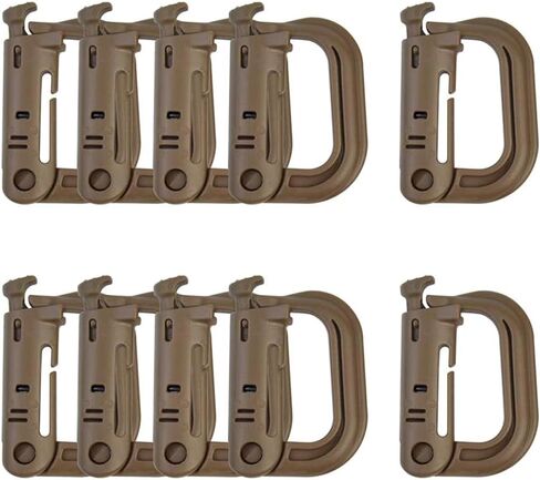 LULUQUEEN 10 Pcs Multipurpose D-Ring Grimlock Locking Hanging Hook Tactical Link Snap Keychain for Molle Webbing in Saudi Arabia