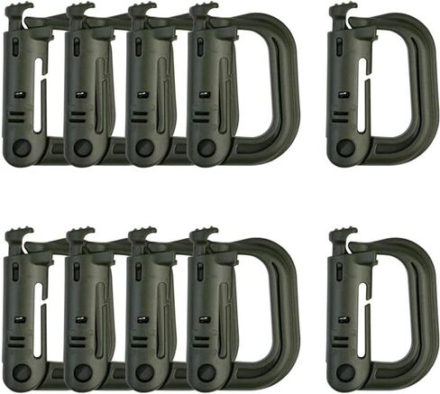 LULUQUEEN 10 Pcs Multipurpose D-Ring Grimlock Locking Hanging Hook Tactical Link Snap Keychain for Molle Webbing in Kuwait