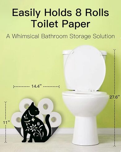 Sloth Toilet Paper Storage, Animal Bathroom Decorative Toilet Paper Holder for Extra 8 Rolls, Black Metal Bathroom Wall Mounted Decor in Kuwait