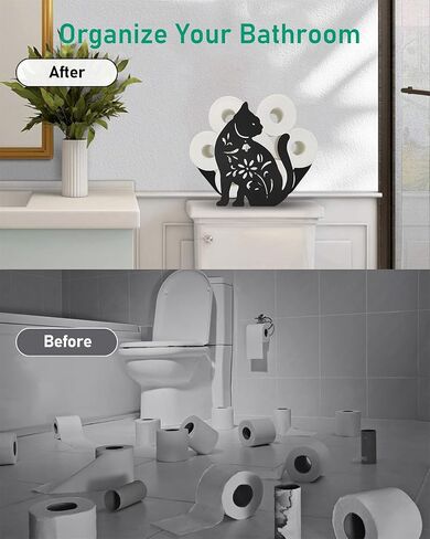 Sloth Toilet Paper Storage, Animal Bathroom Decorative Toilet Paper Holder for Extra 8 Rolls, Black Metal Bathroom Wall Mounted Decor in Kuwait
