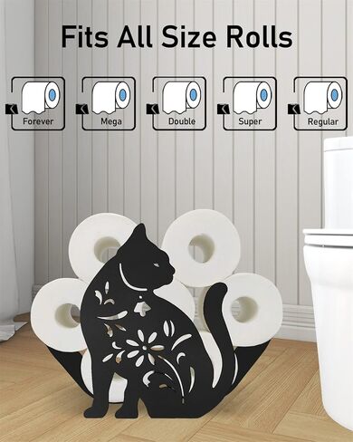 Sloth Toilet Paper Storage, Animal Bathroom Decorative Toilet Paper Holder for Extra 8 Rolls, Black Metal Bathroom Wall Mounted Decor in Kuwait