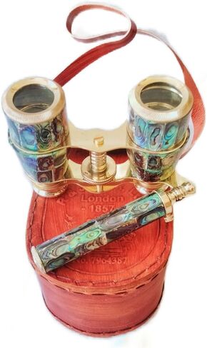 Binoculars Brass Opera Glasses 3 x 25 Handmade Nautical Unique with Leather Box, Christmas Day, Valentine's Day Women's Day in Saudi Arabia