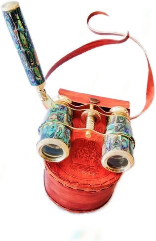 Binoculars Brass Opera Glasses 3 x 25 Handmade Nautical Unique with Leather Box, Christmas Day, Valentine's Day Women's Day in Saudi Arabia