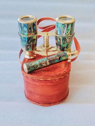 Binoculars Brass Opera Glasses 3 x 25 Handmade Nautical Unique with Leather Box, Christmas Day, Valentine's Day Women's Day in Saudi Arabia