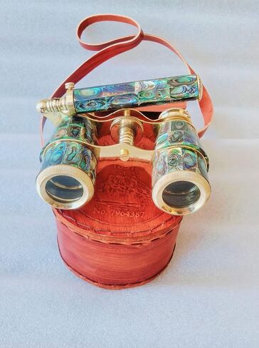 Binoculars Brass Opera Glasses 3 x 25 Handmade Nautical Unique with Leather Box, Christmas Day, Valentine's Day Women's Day in Saudi Arabia