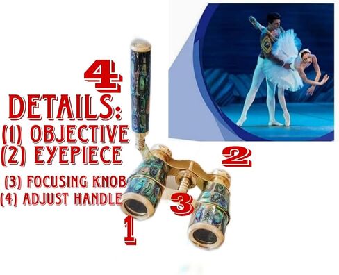 Binoculars Brass Opera Glasses 3 x 25 Handmade Nautical Unique with Leather Box, Christmas Day, Valentine's Day Women's Day in Saudi Arabia