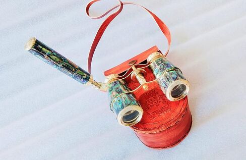 Binoculars Brass Opera Glasses 3 x 25 Handmade Nautical Unique with Leather Box, Christmas Day, Valentine's Day Women's Day in Saudi Arabia