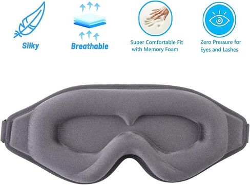 EMICUTE 3D Sleep Mask for Women Men Eye Covers, Super Comfort Eye Mask for Sleeping and Lash Extentions, 100% Blackout Blindfold for Flight Travel Yoga Nap in Saudi Arabia