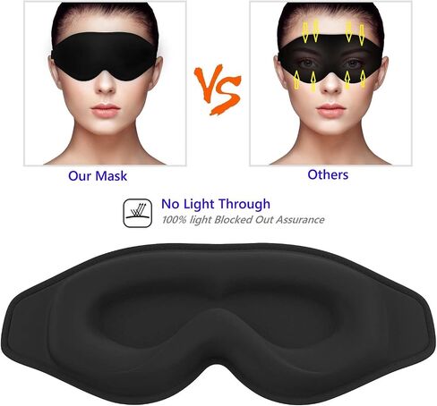 EMICUTE 3D Sleep Mask for Women Men Eye Covers, Super Comfort Eye Mask for Sleeping and Lash Extentions, 100% Blackout Blindfold for Flight Travel Yoga Nap in Saudi Arabia