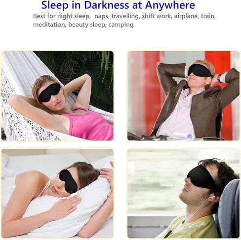 EMICUTE 3D Sleep Mask for Women Men Eye Covers, Super Comfort Eye Mask for Sleeping and Lash Extentions, 100% Blackout Blindfold for Flight Travel Yoga Nap in Saudi Arabia