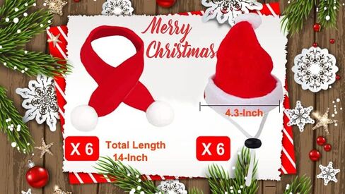 12 Pieces Chicken Christmas Hats Scarf Red Santa Hat Cloak and Scarf Pet Costumes with Adjustable Chin Strap for Hens Duck Rabbit Kitten Christmas Supplies in Saudi Arabia