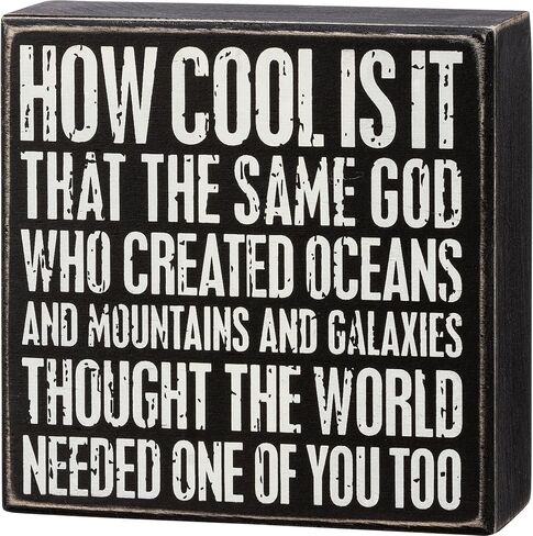 Primitive by Kathy 113234 World Needed One Of You Too Box Sign, 5-inch Square in Saudi Arabia