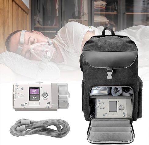 شنطة ظهر للسفر CPAP من تيموكسي متوافقة مع ريسميد اير سينس 9 واير سينس 10 واير سينس 11 وفيليبس دريم ستيشن واكس تي فيت متوافقة مع اجهزة سي بي ايه بي وملحقات سي بي ايه بي واللابتوب والتابلت (رمادي) in Kuwait
