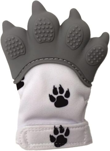 Baby Teething Mitten: Realistic Paw Shape, Soft Silicone, Provides Sensory Stimulation and soothes Gums. in Saudi Arabia