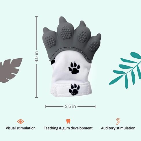 Baby Teething Mitten: Realistic Paw Shape, Soft Silicone, Provides Sensory Stimulation and soothes Gums. in Saudi Arabia