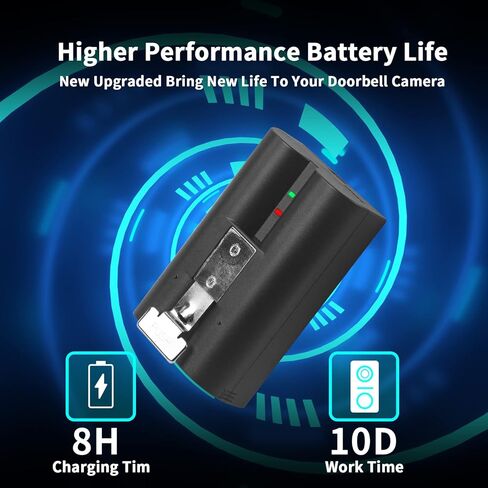 JUBOTY 2 حزم 6040mAh Li-ion 2023 بطارية بديلة جديدة مطورة متوافقة مع Ring-Video Doorbell 2/3/3plus/ 4 كاميرا/كاميرا لاصقة/كاميرا ثقب الباب/كاميرا كشاف بطارية قابلة للشحن in Kuwait