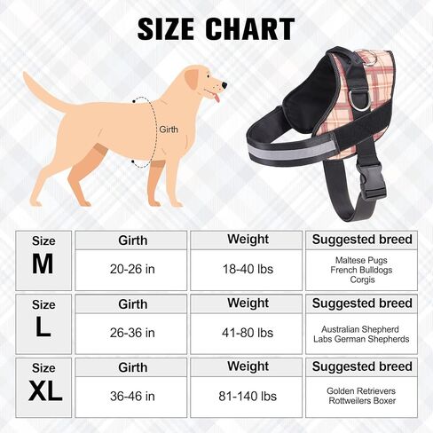 BEAUTYZOO الكلب تسخير للكلاب المتوسطة الكبيرة لا سحب، تسخير الكلب والمقود مجموعة مع مقبض مبطن، لا خنق الخدمة الثقيلة الكلب يسخر سترة حجم M L XL، عاكس سترة تسخير قابل للتعديل in Kuwait