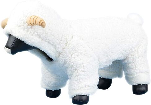 زي Queenmore للهالوين للكلاب الصغيرة، معطف بغطاء للرأس من الصوف الناعم للحيوانات الأليفة، زي ماعز الرنة لعيد الميلاد للكلاب الصغيرة، الشيواوا، اليوركشاير، كلب صغير طويل الشعر، كلاب بودل الشاي (بني، M) in Kuwait