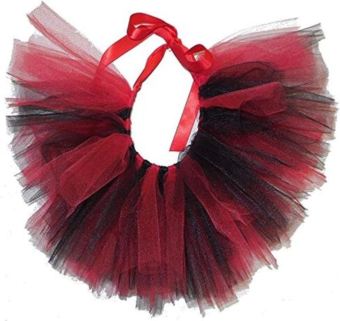 باواتا تنورة توتو من التول للكلاب الصغيرة جدًا من تيم سبيريت، مصنوعة يدويًا في الولايات المتحدة الأمريكية، أحمر وأسود in Kuwait