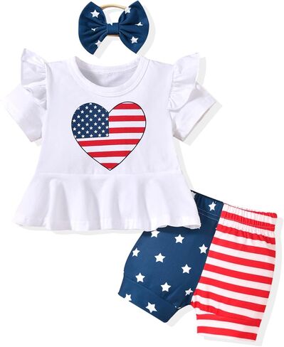 ملابس Aalizzwell للفتيات الصغيرات في الرابع من يوليو in Kuwait