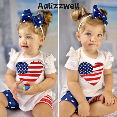 ملابس Aalizzwell للفتيات الصغيرات في الرابع من يوليو in Kuwait