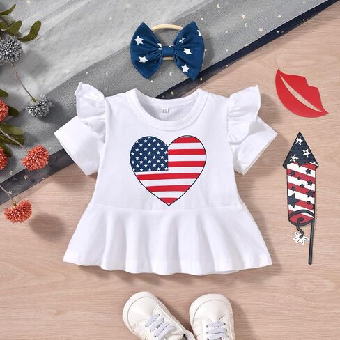 ملابس Aalizzwell للفتيات الصغيرات في الرابع من يوليو in Kuwait