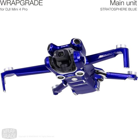 ملصقات جلدية WRAPGRADE متوافقة مع DJI Mini 4 Pro | غلاف كامل (أزرق ستراتوسفير) in Saudi Arabia