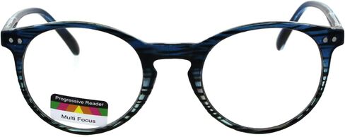 SA106 Round Keyhole Thin Plastic Horn Rim Tri-focal Progressive Reader Eyeglasses in Saudi Arabia