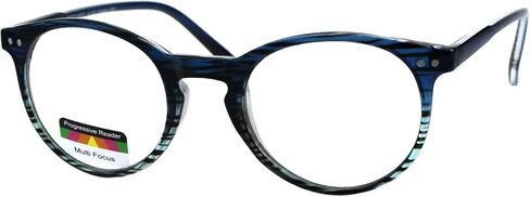SA106 Round Keyhole Thin Plastic Horn Rim Tri-focal Progressive Reader Eyeglasses in Saudi Arabia
