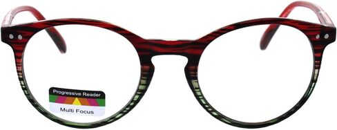 SA106 Round Keyhole Thin Plastic Horn Rim Tri-focal Progressive Reader Eyeglasses in Saudi Arabia
