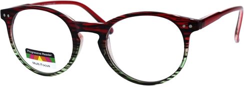 SA106 Round Keyhole Thin Plastic Horn Rim Tri-focal Progressive Reader Eyeglasses in Saudi Arabia