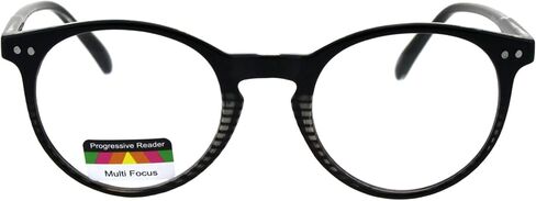 SA106 Round Keyhole Thin Plastic Horn Rim Tri-focal Progressive Reader Eyeglasses in Saudi Arabia