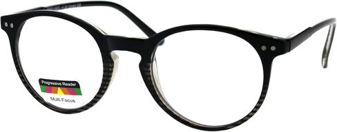 SA106 Round Keyhole Thin Plastic Horn Rim Tri-focal Progressive Reader Eyeglasses in Saudi Arabia