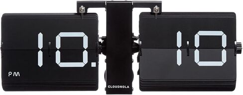 Cloudnola Flipping Out Wall and Tabletop Flip Clock, Battery Operated Digital Display (Black/Black) in Saudi Arabia