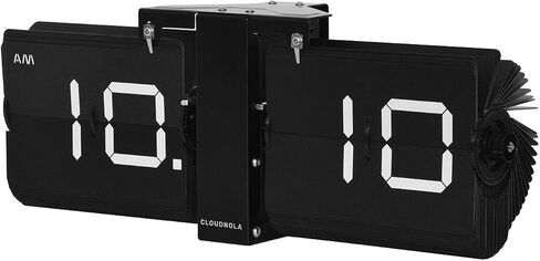 Cloudnola Flipping Out Wall and Tabletop Flip Clock, Battery Operated Digital Display (Black/Black) in Saudi Arabia