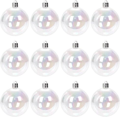 Desniltol 12 Pcs Iridescent Ornaments Plastic Balls in Kuwait