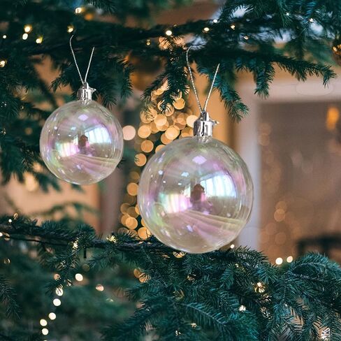 Desniltol 12 Pcs Iridescent Ornaments Plastic Balls in Kuwait