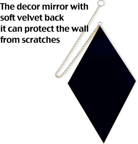 Ytwmzzz Mirror Wall Decor, Gold,Hanging Mirror, Decorative Mirror, Diamond Shaped Modern Aesthetic Mirror Art for Bedroom Living Room Home Entryway Decor, 3 PCS in Saudi Arabia