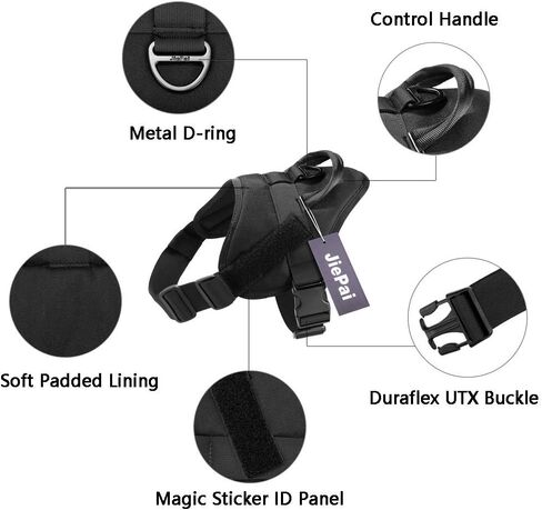 سرج JiePai التكتيكي للكلاب الكبيرة بدون سحب، سرج الكلاب العسكري (أسود، L) in Kuwait