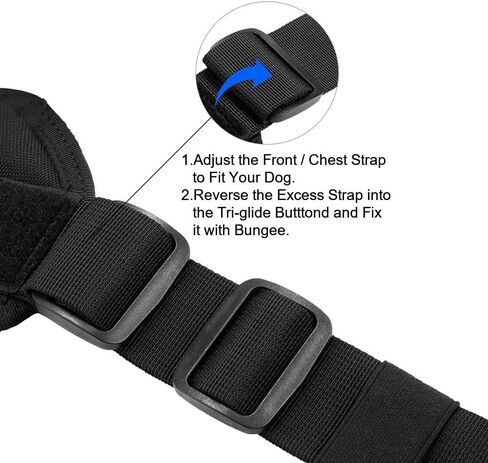 سرج JiePai التكتيكي للكلاب الكبيرة بدون سحب، سرج الكلاب العسكري (أسود، L) in Kuwait