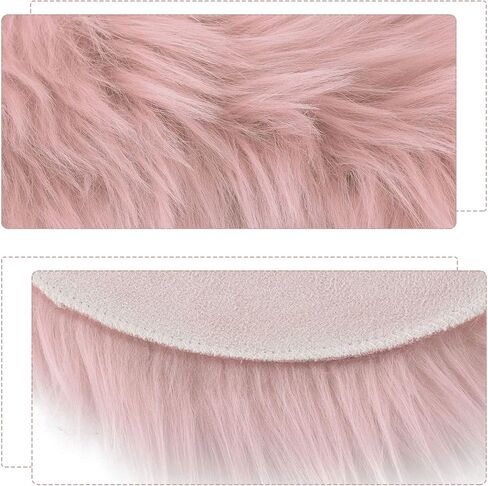 ان يو اكس ان سجادة من جلد الغنم الصناعي على شكل قلب مقاس 40 × 50 سم ناعمة وطويلة ومنفوشة ومنفوشة، سجادة ارضية مزخرفة لغرفة النوم والاريكة مقاس 40 × 50 سم، لون بينك 16185009340 in Kuwait